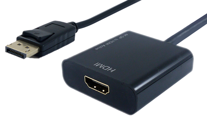 POWERTECH αντάπτορας DisplayPort σε HDMI PTH-033, active, 4K, μαύρο - POWERTECH 78112