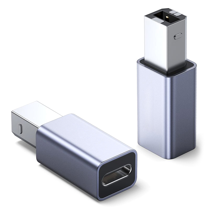 POWERTECH αντάπτορας USB Type-B αρσενικό σε USB-C θηλυκό PTH-068, γκρι - POWERTECH 96773