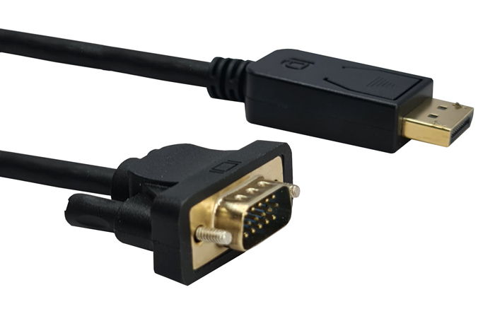 POWERTECH καλώδιο DisplayPort σε VGA PTH-070, 1080p/60Hz, 2m, μαύρο - POWERTECH 101130