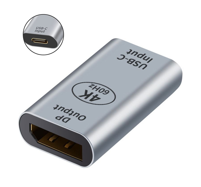POWERTECH αντάπτορας USB-C σε DisplayPort PTH-097, 4K/60Hz, γκρι - POWERTECH 106713