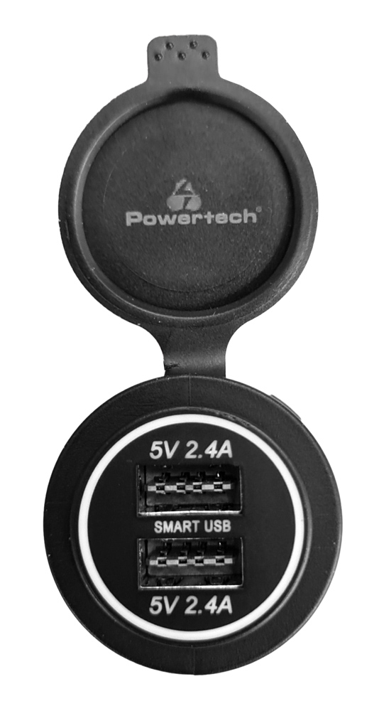 POWERTECH πρίζα USB για σκάφη & οχήματα PTL-003, 2x USB, 24W, IP65 - POWERTECH 113194