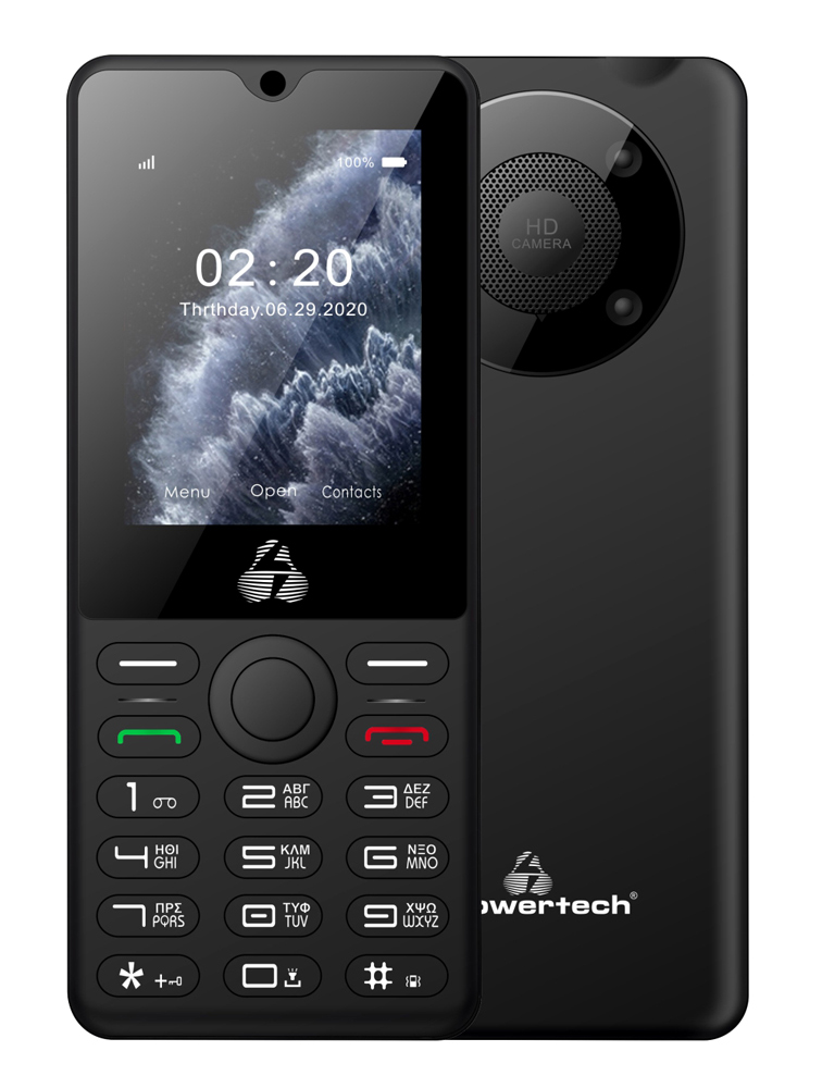 POWERTECH κινητό τηλέφωνο Milly Big II, 2.4", με φακό, μαύρο - POWERTECH 49150