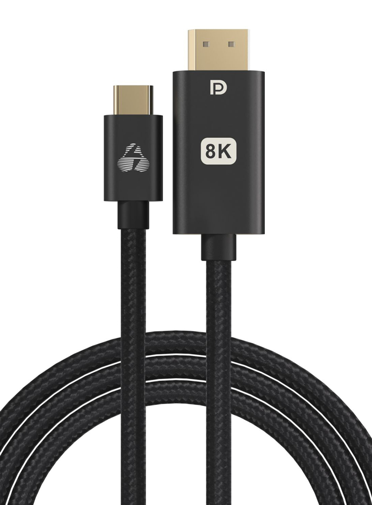 POWERTECH καλώδιο USB-C σε DisplayPort PTR-0138, 8K/120Hz, 1m, μαύρο - POWERTECH 107480