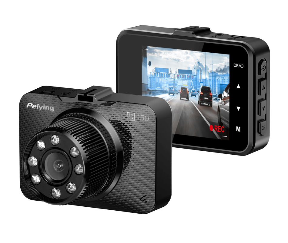 PEIYING κάμερα αυτοκινήτου Basic D150 για παρμπρίζ, 2.4" οθόνη, 1080p FHD - PEIYING 110393