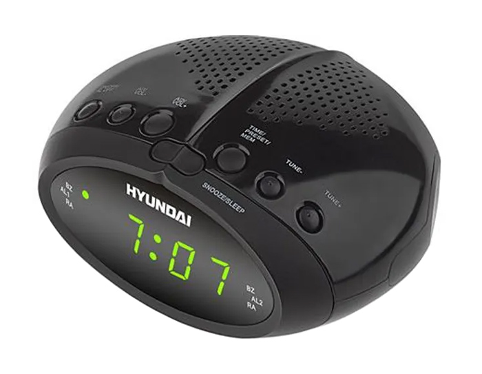 HYUNDAI επιτραπέζιο ρολόι & ραδιόφωνο RAC213B με ξυπνητήρι, μαύρο - HYUNDAI 115353
