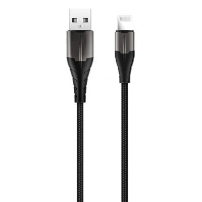 ROCKROSE καλώδιο USB σε Lightning Knight AL, 12W, MFi, 1m, μαύρο-γκρι - ROCKROSE 81227
