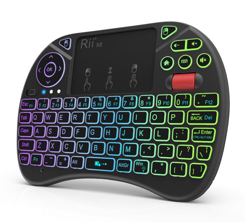RIITEK ασύρματο πληκτρολόγιο Mini X8 με touchpad, RGB backlit, 2.4GHz - RIITEK 109009