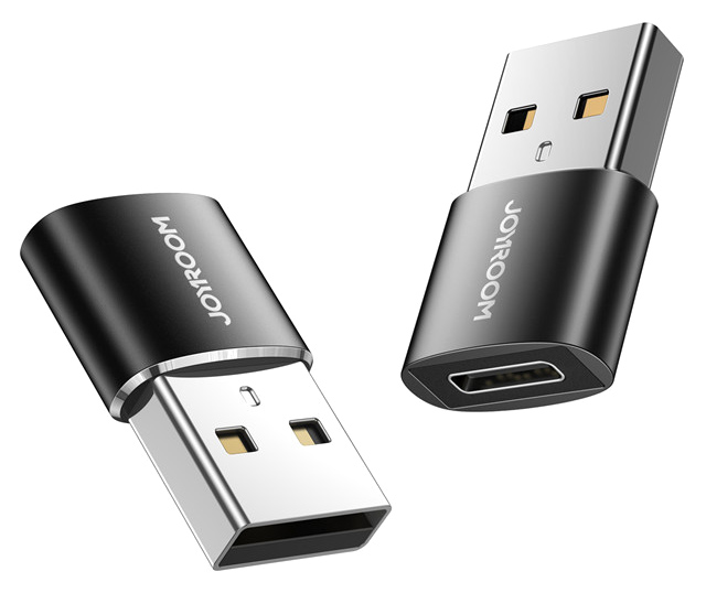 JOYROOM αντάπτορας USB σε USB Type-C S-H152, μαύρος, 2τμχ - JOYROOM 88371