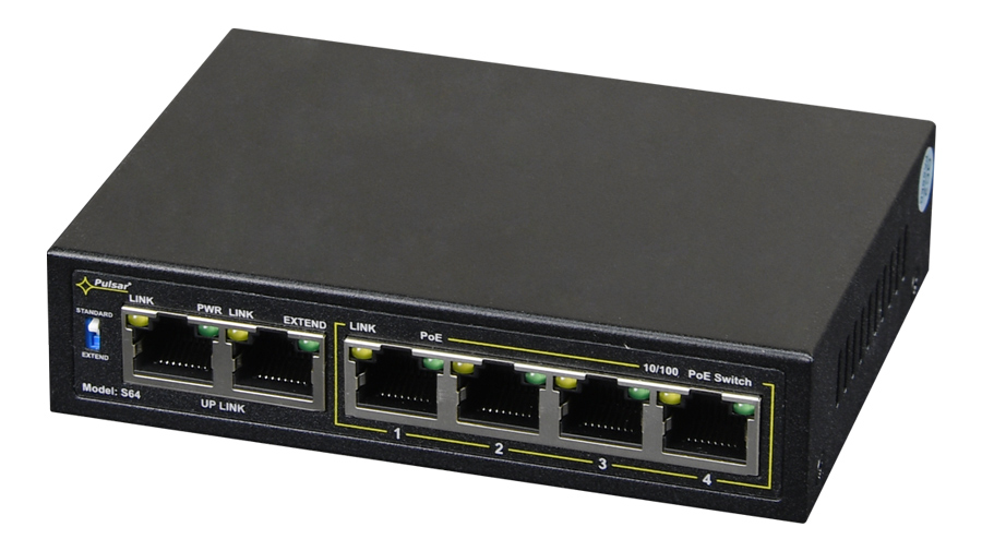 PULSAR PoE Ethernet Switch S64, 6x ports 10/100Mb/s - PULSAR 87164