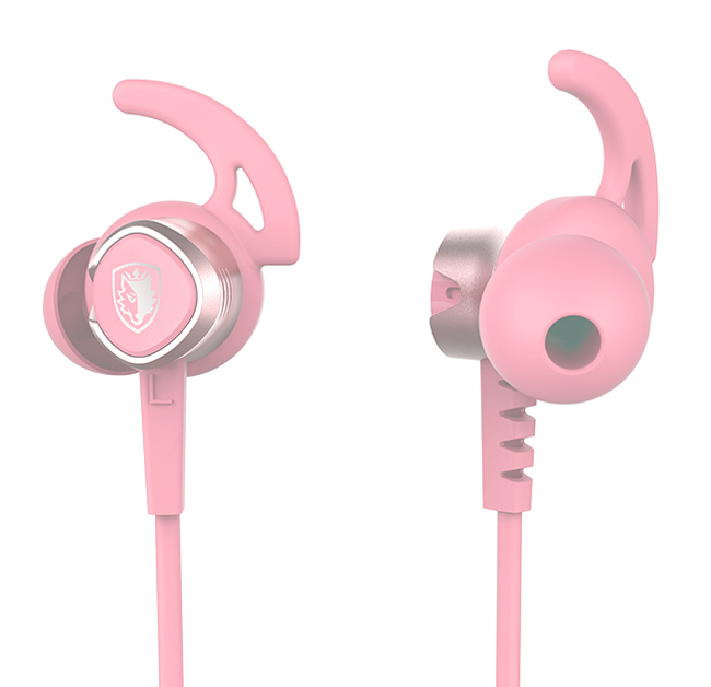 SADES gaming earphones Wings 20 με μικρόφωνο, 3.5mm, Φ12mm, 1.2m, ροζ - SADES 106781