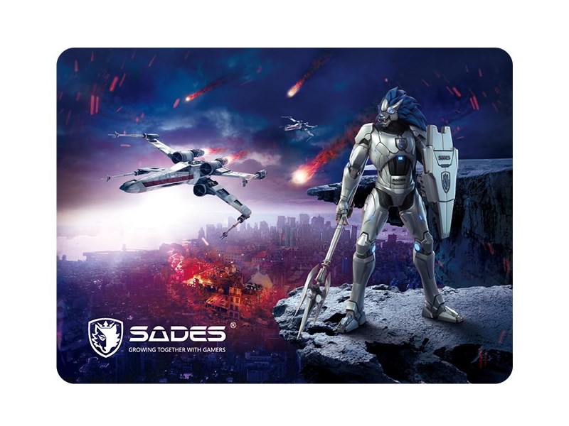 SADES Gaming Mouse Pad Lightning, Low Friction, Rubber base, 350 x 260mm - SADES 64929