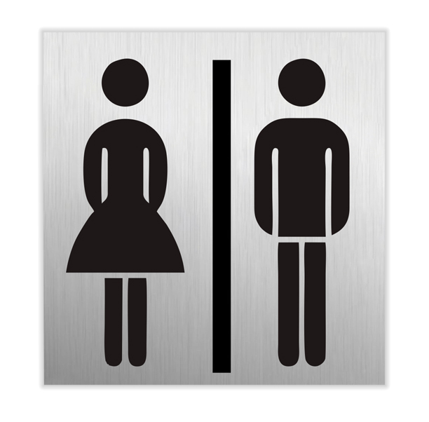 SEILFLECHTER πινακίδα WC γυναικών/ανδρών 972062, αυτοκόλλητη, 60x60mm - SEILFLECHTER 115775