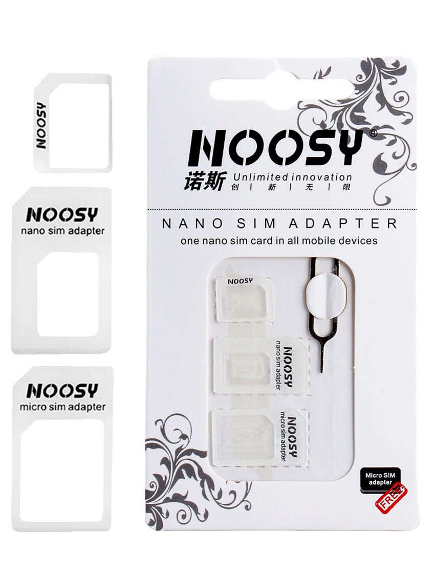 NOOSY Nano SIM & Micro SIM Adapter Set, λευκό - NOOSY 54023