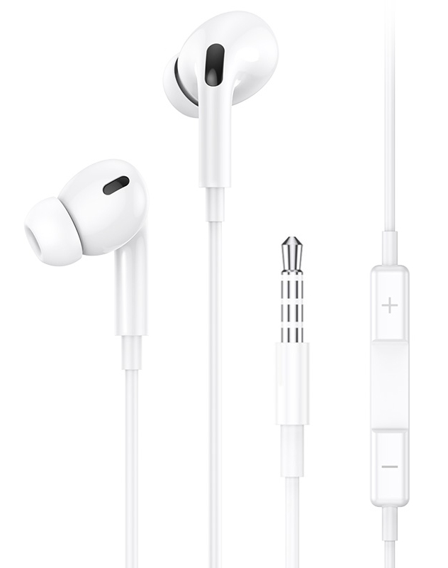 USAMS earphones με μικρόφωνο EP-41, 3.5mm σύνδεση, Φ10mm, 1.2m, λευκά - USAMS 80818