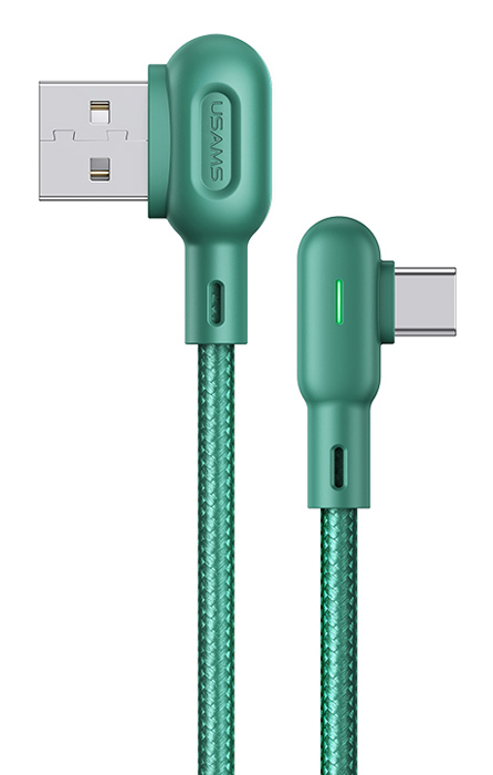 USAMS καλώδιο USB-C σε USB US-SJ457, 10W, γωνιακό, 1.2m, πράσινο - USAMS 104641