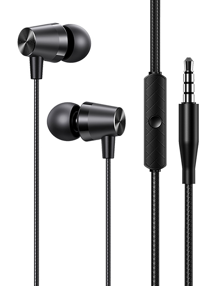 USAMS earphones με μικρόφωνο EP-42, 3.5mm σύνδεση, Φ10mm, 1.2m, μαύρα - USAMS 104637