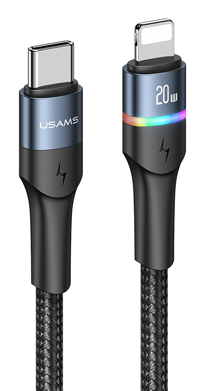 USAMS καλώδιο Lightning σε USB Type-C US-SJ538, 20W, PD, 1.2m, μαύρο - USAMS 97858