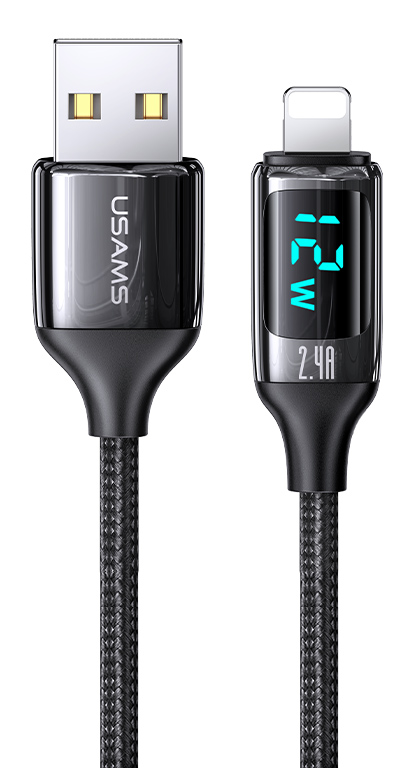 USAMS καλώδιο Lightning σε USB US-SJ543, 12W, 1.2m, μαύρο - USAMS 98137