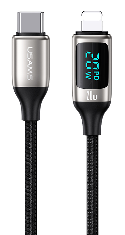 USAMS καλώδιο Lightning σε USB-C US-SJ545, 20W PD, 1.2m, ασημί - USAMS 104648