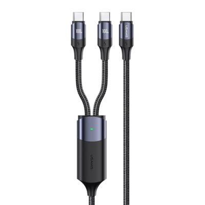 USAMS καλώδιο USB-C σε 2x USB-C US-SJ551, PD 100W, 1.2m, μαύρο - USAMS 99390