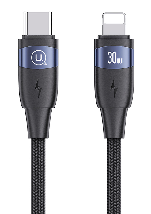 USAMS καλώδιο Lightning σε USB-C US-SJ634, 30W PD, 1.2m, μαύρο - USAMS 111708
