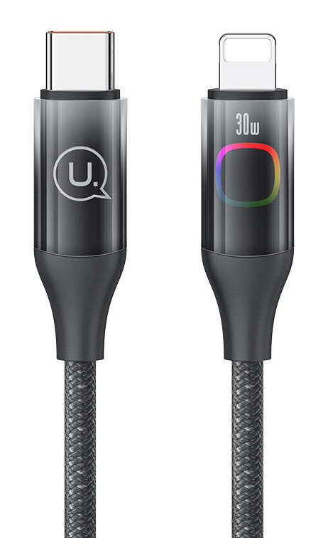 USAMS καλώδιο Lightning σε USB-C US-SJ638, 30W PD, 1.2m, μαύρο - USAMS 111712