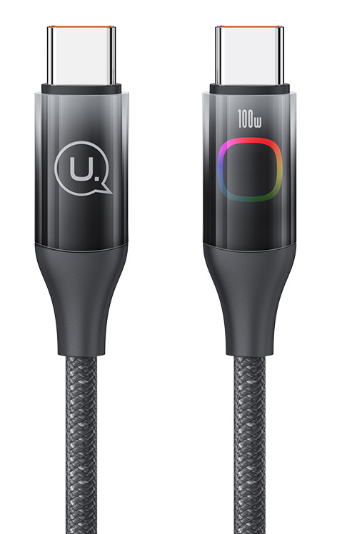 USAMS καλώδιο USB-C σε USB-C US-SJ640, 100W PD, 1.2m, μαύρο - USAMS 111715