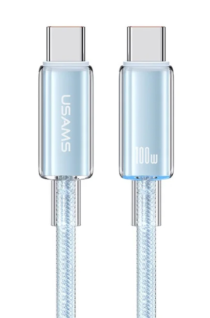 USAMS καλώδιο USB-C σε USB-C US-SJ660, 100W, 480Mbps, 1.2m, μπλε - USAMS 114220