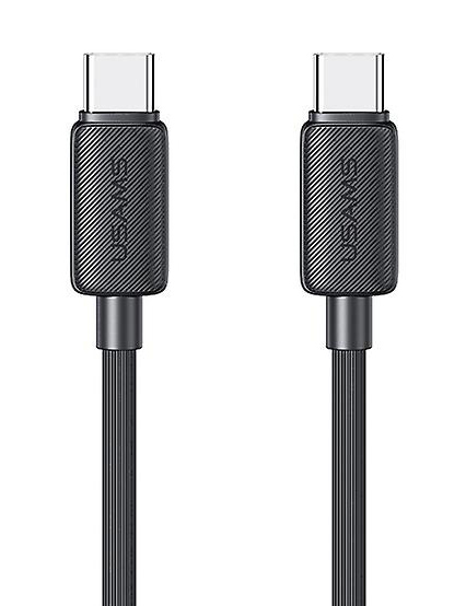 USAMS καλώδιο USB-C σε USB-C US-SJ691, 60W, 480Mbps, 1m, μαύρο - USAMS 114184