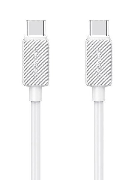 USAMS καλώδιο USB-C σε USB-C US-SJ691, 60W, 480Mbps, 1m, λευκό - USAMS 114185