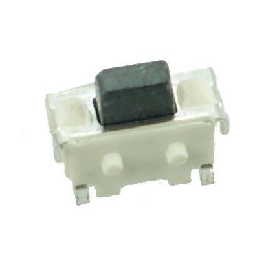SMD Button - 2 PIN, Nickel, Silver/Black - UNBRANDED 55309