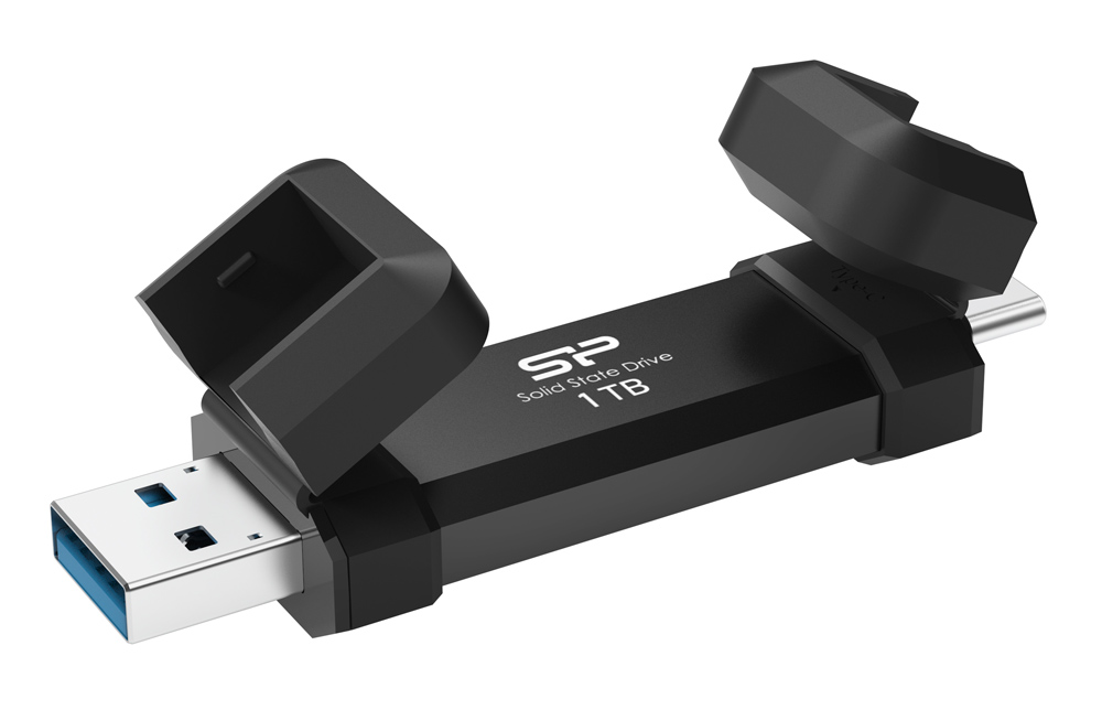 SILICON POWER εξωτερικός SSD DS72, USB/USB-C, 1TB, 1050-850MBps, μαύρο - SILICON POWER 112812