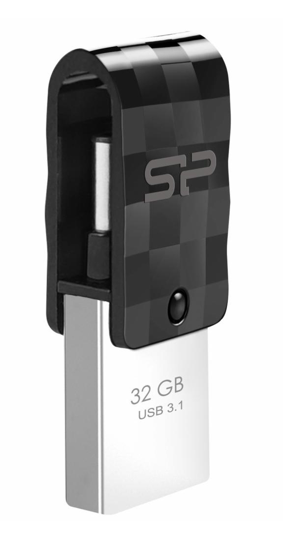 SILICON POWER Dual USB Flash Drive C31, USB 3.2 & USB-C, 32GB, μαύρο - SILICON POWER 74047