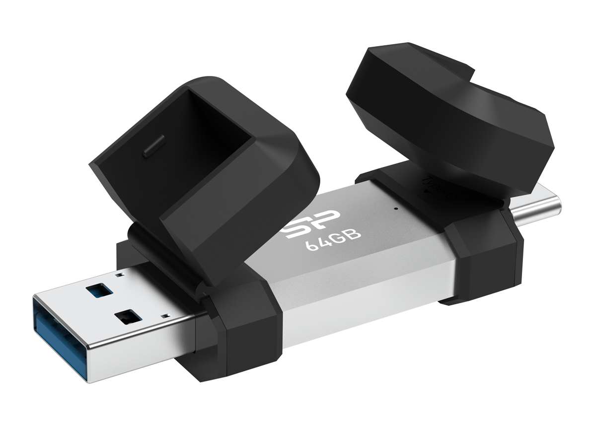 SILICON POWER USB Flash Drive C51, USB/USB-C, 64GB, 120MBps, ασημί - SILICON POWER 114653