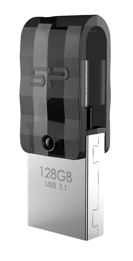 SILICON POWER Dual USB Flash Drive C31, USB 3.2 & USB-C, 128GB, μαύρο - SILICON POWER 74049