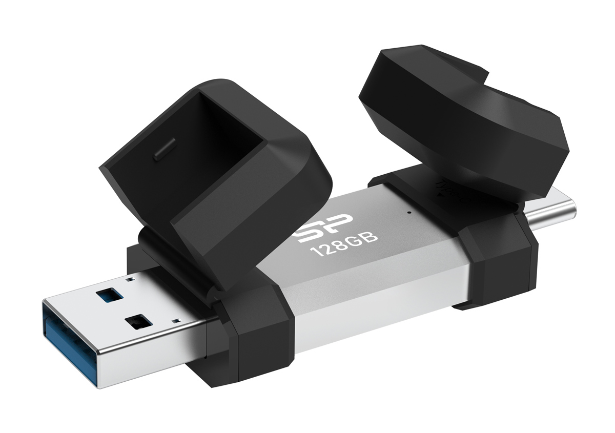 SILICON POWER USB Flash Drive C51, USB/USB-C, 128GB, 120MBps, ασημί - SILICON POWER 114654