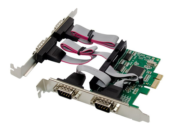 POWERTECH κάρτα επέκτασης PCIe σε 4x RS232 ST310, CH384L - POWERTECH 101665
