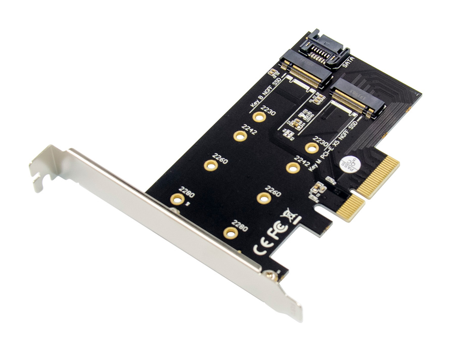 POWERTECH κάρτα επέκτασης 4x PCIe σε M.2 B & M NGFF/NVME ST59 - POWERTECH 88217