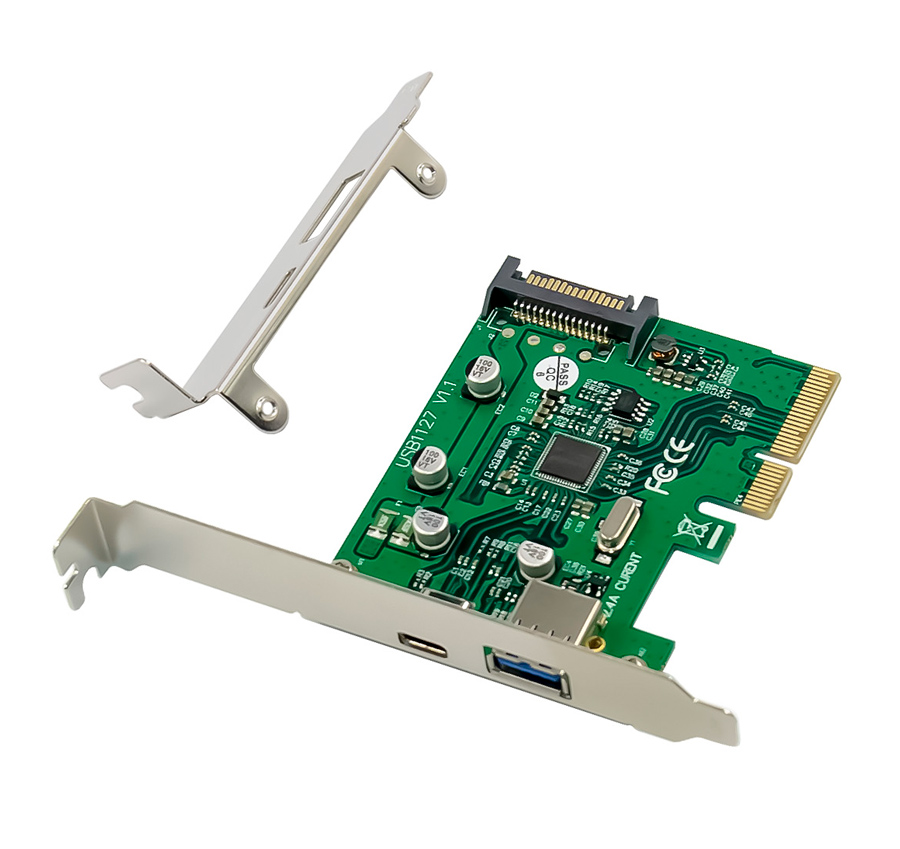 POWERTECH κάρτα επέκτασης PCIe σε USB 3.1 & USB-C ST618, ASM1142 - POWERTECH 99245