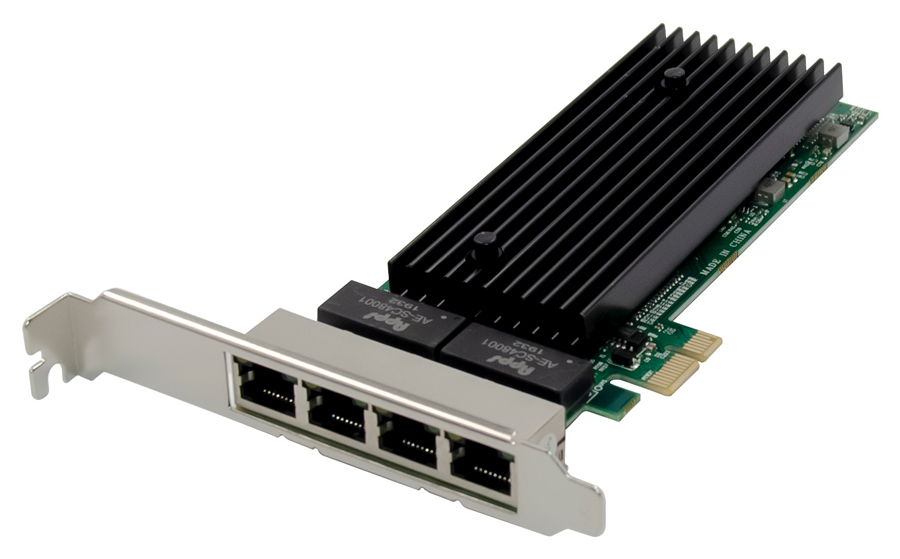 POWERTECH κάρτα επέκτασης PCIe σε 4x RJ45 ST7229, 1000Mbps, JL82576EB - POWERTECH 83175