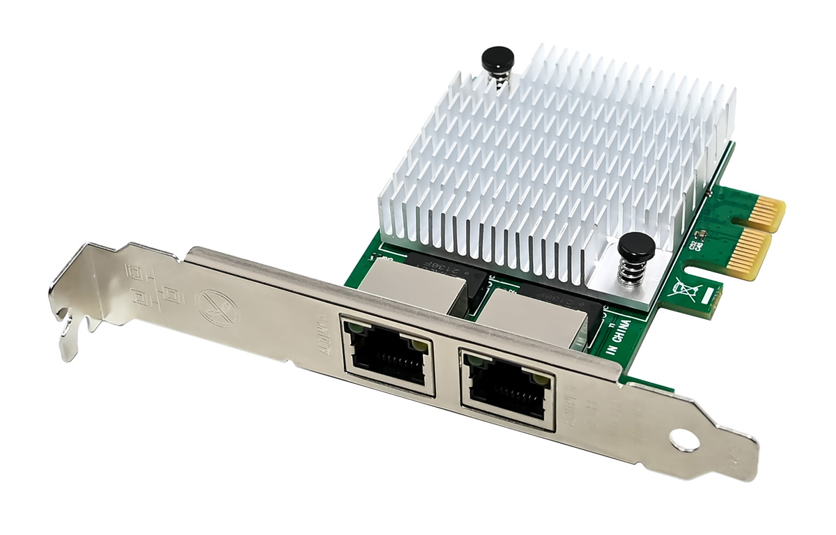 POWERTECH κάρτα επέκτασης PCIe σε 2x RJ45 ST7377, 1000Mbps - POWERTECH 112871