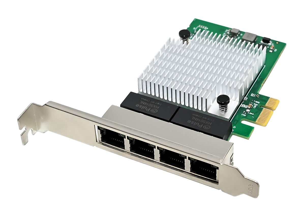 POWERTECH κάρτα επέκτασης PCIe σε 4x RJ45 ST7387, 1000Mbps - POWERTECH 112870