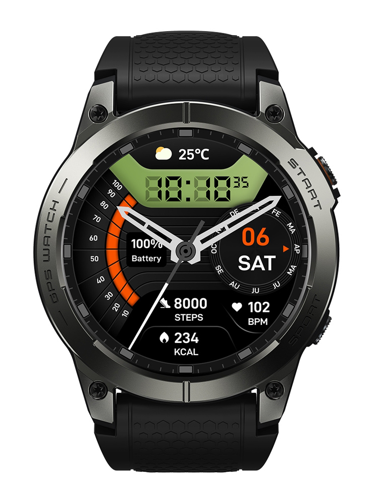 ZEBLAZE smartwatch Stratos 3 Pro, heart rate, 1.43" AMOLED, GPS, μαύρο - ZEBLAZE 115053