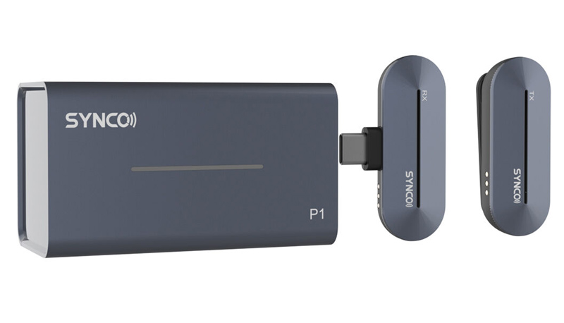 SYNCO ασύρματο μικρόφωνο P1T με θήκη φόρτισης, USB-C, 2.4GHz, γκρι - SYNCO 107877
