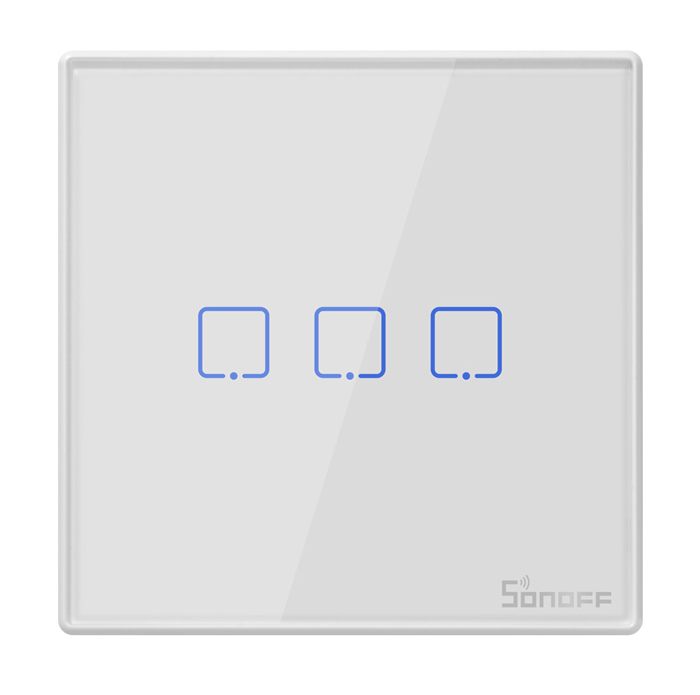 SONOFF smart διακόπτης T2EU3C-RF 433MHz, αφής, τριπλός, λευκός - SONOFF 89577