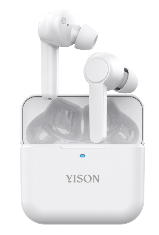 YISON earphones με θήκη φόρτισης T5, True Wireless, Φ6mm, λευκά - YISON 100534