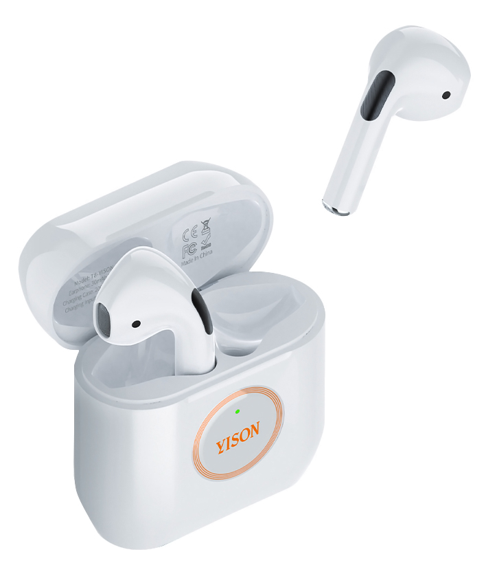 YISON earphones με θήκη φόρτισης T8, True Wireless, Φ13mm, λευκά - YISON 87972