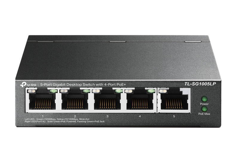 TP-LINK desktop switch TL-SG1005LP, 5-Port Gigabit, 4x PoE+, Ver. 2.0 - TP-LINK 107152