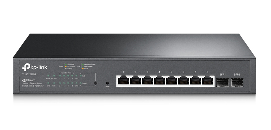 TP-LINK JetStream switch TL-SG2210MP, 10-Port Gigabit, 8x PoE+, Ver. 4.0 - TP-LINK 107148