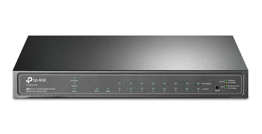 TP-LINK JetStream switch TL-SG2210P, 10-Port Gigabit, 8x PoE+, Ver. 5.0 - TP-LINK 107149